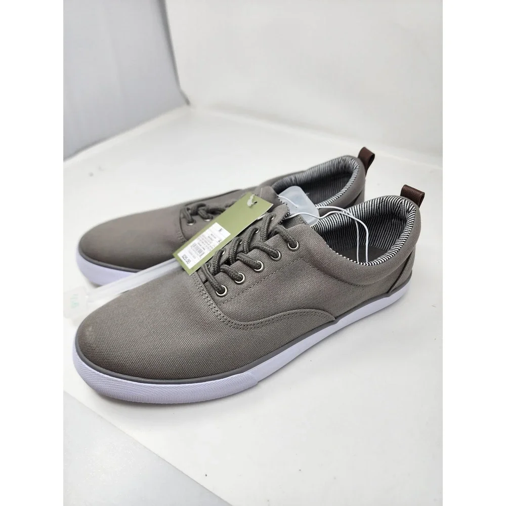 Goodfellow & Co Mens Low Top Lace Up Sneakers Gray Canvas Casual Size 9.5